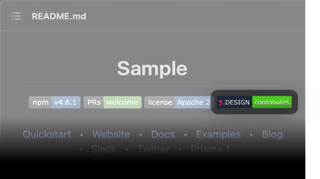 example README.md with a contribute.design badge